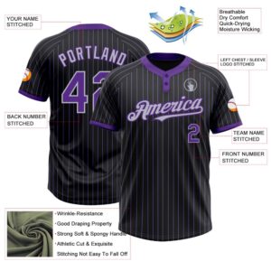 Black Purple Pinstripe Gray Two Button Unisex Softball Jersey Custom Team Softball Jersey 3 ver04y.jpg