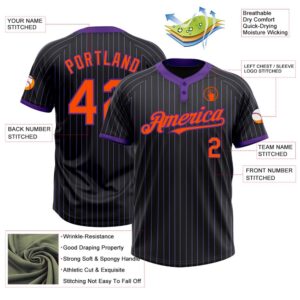 Black Purple Pinstripe Orange Two Button Unisex Softball Jersey Custom Team Softball Jersey 3 wv5gna.jpg