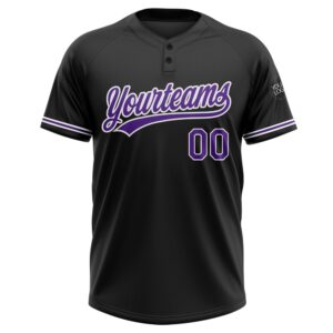 Black Purple White Two Button Unisex Softball&hellip;