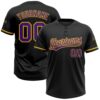 Black Purple White Two Button Unisex Softball Jersey, Custom Team Softball Jersey