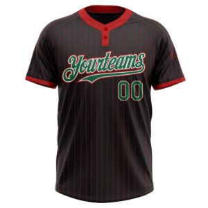Black Red Pinstripe Kelly Green White Two Button Unisex Softball Jersey Custom Team Softball Jersey 2 jdtej6.jpg