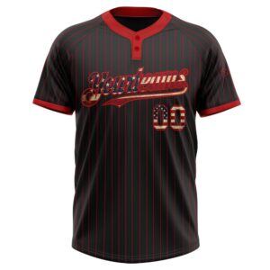 Black Red Pinstripe Vintage USA Flag Two Button Unisex Softball Jersey Custom Team Softball Jersey 2 lsw8o4.jpg