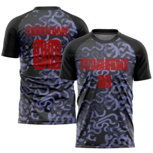 Black Red Purple Third Sublimation Soccer Uniform&hellip;