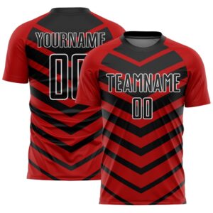 Black Red White Arrow Shapes Sublimation Soccer&hellip;