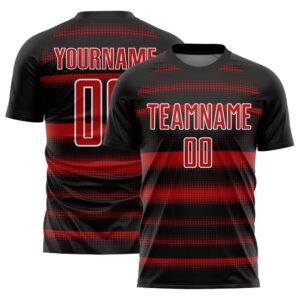 Black Red White Halftone Dots Sublimation Soccer&hellip;