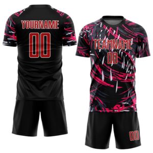 Black Red White Sublimation Soccer Uniform Jersey,&hellip;