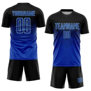 Black Royal Light Blue Sublimation Soccer Uniform&hellip;