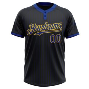 Black Royal Pinstripe Yellow Two Button Unisex Softball Jersey Custom Team Softball Jersey 2 oyndeq.jpg