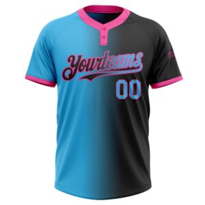 Black Sky Blue Pink Gradient Fashion Two Button Unisex Softball Jersey Custom Team Softball Jersey 2 xwr05v.jpg