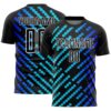 Black Sky Blue Pink Sublimation Soccer Uniform Jersey, Custom Team Soccer Jersey Shirt Black Sky Blue Pink Sublimation Soccer Uniform Jersey, Custom Team Soccer Jersey Shirt