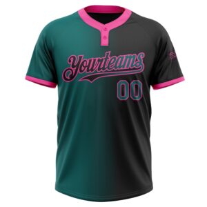 Black Teal Pink Gradient Fashion Two Button Unisex Softball Jersey Custom Team Softball Jersey 2 bjhmga.jpg