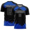 Black Teal White Sublimation Split Fashion Soccer Uniform Jersey, Custom Team Soccer Jersey Shirt