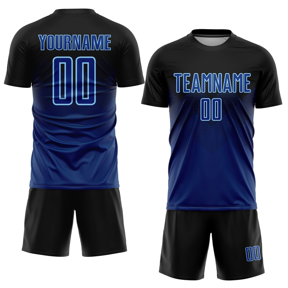Black US Navy Blue Light Blue Sublimation Soccer Uniform Jersey, Custom Team Soccer Jersey Shirt Black US Navy Blue Light Blue Sublimation Soccer Uniform Jersey, Custom Team Soccer Jersey Shirt