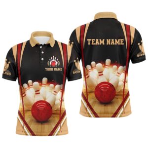 Black Vintage Bowling Shirts For Men Custom&hellip;