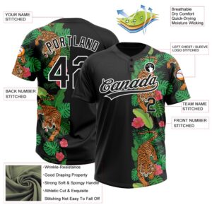 Black White 3D Pattern Hawaii Tropical Tiger Two Button Unisex Softball Jersey Custom Team Softball Jersey 3 jfpfcu.jpg