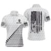 Black White American Flag Men’s Golf Polo Shirts Custom Name We’Re Here For The Foursome Golf Gifts, Golf Polo Shirt, Golf Shirts