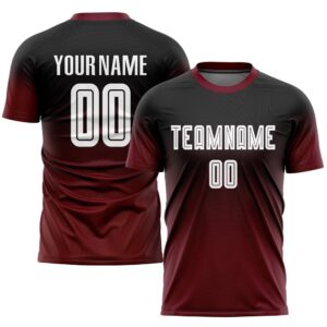 Black White Crimson Sublimation Fade Fashion Soccer&hellip;
