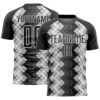 Black White Gray Sublimation Soccer Uniform Jersey, Custom Team Soccer Jersey Shirt Black White Gray Sublimation Soccer Uniform Jersey, Custom Team Soccer Jersey Shirt