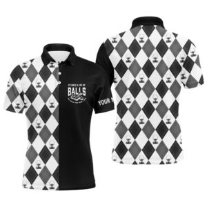 Black White Golf Pattern Men’s Golf Polos&hellip;