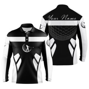 Black & White Long Sleeve Golf Shirts&hellip;