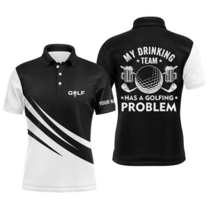 Black White Men’s Golf Polos Shirts Custom&hellip;