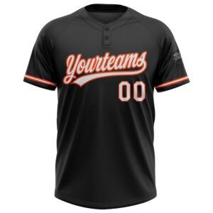 Black White Orange Two Button Unisex Softball&hellip;