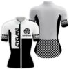 Black Mens Cycling Jersey Custom Name Bike Shirt Breathable Cycling Tops With Pockets And Zip, Custom Mono Cycling Jersey