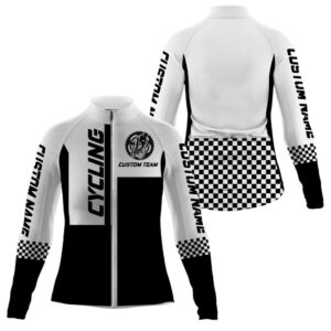 Black White Women Cycling Jersey Custom Uv&hellip;