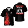 Black&Red Bowling Shirt For Men & Women, Custom Team Bowling Hawaiian Shirt