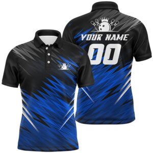 Blue And Black Men Short Sleeve Polo&hellip;