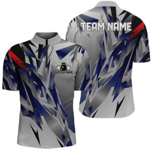 Blue And Gray Name Unisex Bowling Team&hellip;