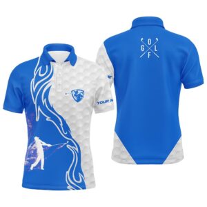 Blue And White Golf Player Long Sleeve&hellip;