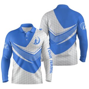 Blue And White Golf Shirt Custom Name&hellip;