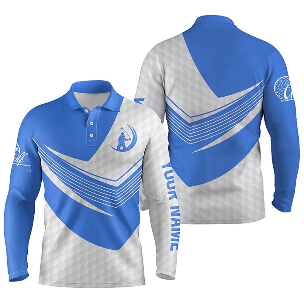 Blue And White Golf Shirt Custom Name Short Sleeve, Long Sleeve Golf Polos For Men’s, Golf Polo Shirt, Golf Shirts Blue And White Golf Shirt Custom Name Short Sleeve, Long Sleeve Golf Polos For Men’s, Golf Polo Shirt, Golf Shirts