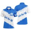 Blue And White Men’s Golf Polo Shirts Custom Name Never Underestimate An Old Man With A Golf Club, Golf Polo Shirt, Golf Shirts