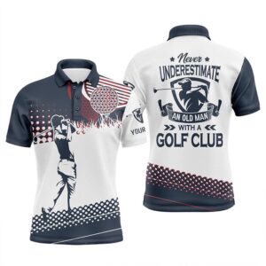 Blue And White Men’s Golf Polo Shirts&hellip;