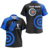 Blue Archery Polo Men Polo Shirts Custom Archery Bow Shirts, Custom Archery Team Polo Shirt
