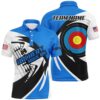 Blue Archery Polo Custom Archery Polo Shirts Team League Archery Shirts, Custom Archery Team Polo Shirt
