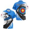 Blue Archery Polo Shirts For Men Best Custom Archery Uniform For Team, Custom Archery Team Polo Shirt