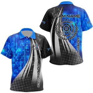 Blue Black Archery Coach Polo Shirts, Custom&hellip;