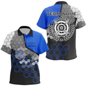 Blue Black Target Archery Polo Shirts Custom&hellip;
