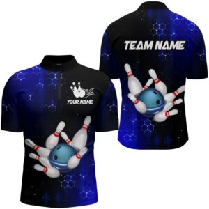 Blue Bowling Shirts Men Women Bowling Team&hellip;