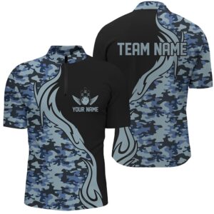 Blue Camo Army Bowling Team Shirts Bowling&hellip;