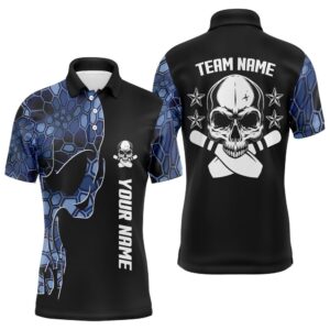 Blue Camo Black Bowling Polo Shirts For&hellip;