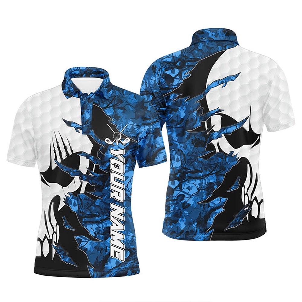 Blue Camo Men’s Golf Polos Shirts Custom Name Golf Skull Shirts For Men, Golf Polo Shirt, Golf Shirts Blue Camo Men’s Golf Polos Shirts Custom Name Golf Skull Shirts For Men, Golf Polo Shirt, Golf Shirts