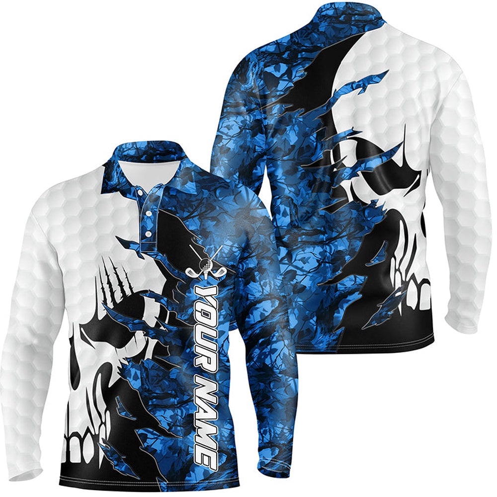 Blue Camo Men’s Golf Polos Shirts Custom Name Golf Skull Shirts For Men, Golf Polo Shirt, Golf Shirts Blue Camo Men’s Golf Polos Shirts Custom Name Golf Skull Shirts For Men, Golf Polo Shirt, Golf Shirts