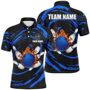 Blue Flame Bowling Ball And Pins Mens&hellip;