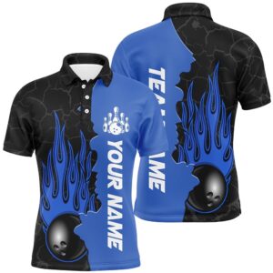 Blue Flame Bowling Polo Shirts Men &&hellip;