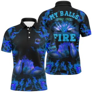 Blue Flame Bowling Shirt Custom Name My&hellip;