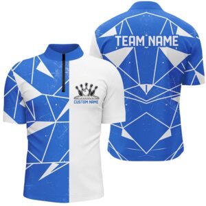 Blue Geometric Unisex Bowling Team Shirts, Bowling&hellip;